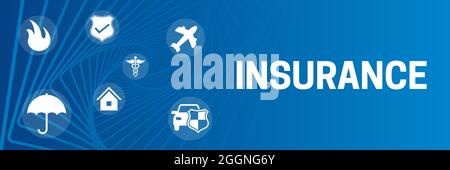 Versicherungsbanner – Hintergrunddarstellung Stock Vektor