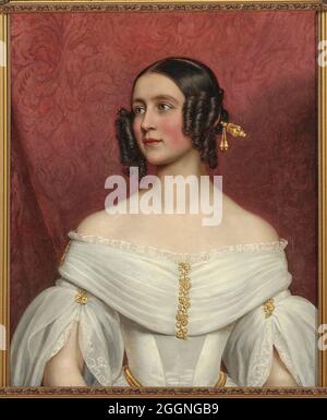 Prinzessin Adelgunde von Bayern (1823-1914) als Braut. Museum: PRIVATE SAMMLUNG. Autor: Joseph Karl Stieler. Stockfoto