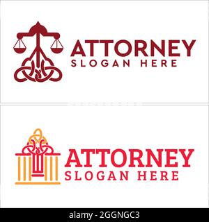 Rechtsanwalt Gericht Firma Gesetz Logo Design Stock Vektor