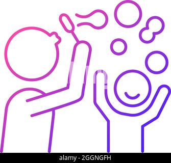 Blasen Sie Blasen zusammen Gradienten linearen Vektor-Symbol Stock Vektor