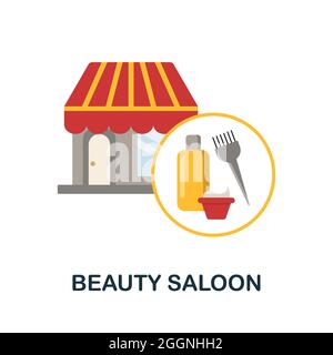 Flache Ikone des Schönheitssalons. Farbiger Schild aus der Sammlung kleiner Unternehmen. Creative Beauty Saloon Icon Illustration für Web-Design, Infografiken und vieles mehr Stock Vektor