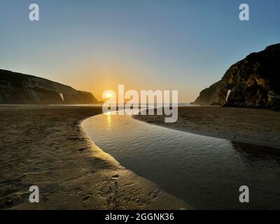 Schöner Strand in Portugal bei sudoeste alentejano in der Nähe von Zambujeira do Mar Stockfoto