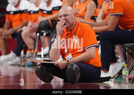 Tokio, Japan. September 2021. Paralympics: Rollstuhlbasketball, Halbfinale, Frauen, Deutschland - Niederlande, in der Ariake Arena. Kredit: Marcus Brandt/dpa/Alamy Live Nachrichten Stockfoto