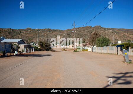 Hibiscus Rd, altes Haus in Okiep, Namaqualand, Nordkap Stockfoto