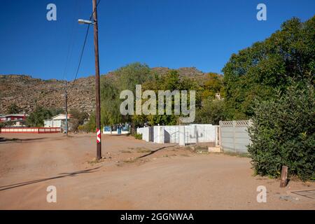 Hibiscus Rd, altes Haus in Okiep, Namaqualand, Nordkap Stockfoto