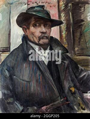 Lovis Corinth (1858-1925), Selbstporträt mit Hut und Mantel, Malerei, 1915 Stockfoto