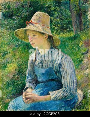 Camille Pissarro, Bauernmädchen mit Strohhut, Portraitmalerei, 1881 Stockfoto