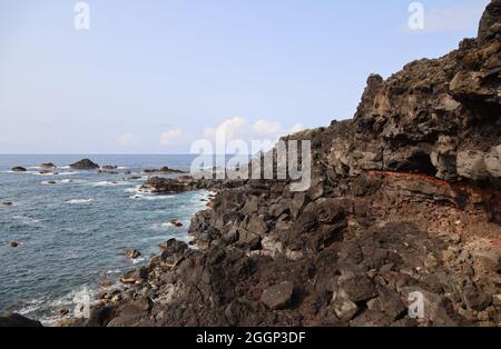 Klippe am Meer, Insel Graciosa, Azoren Stockfoto