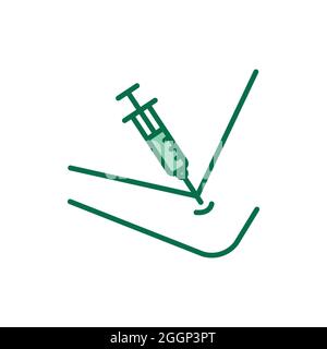 Symbol für die Farblinie des Bluttests. Isoliertes Vektorelement. Skizzieren Sie das Piktogramm für Webseite, mobile App, Promo Stock Vektor