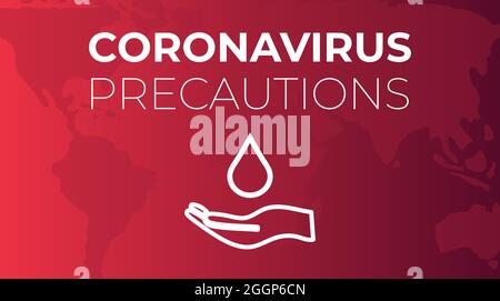 Coronavirus Vorsichtsmaßnahmen Hände Waschen Abbildung Stock Vektor