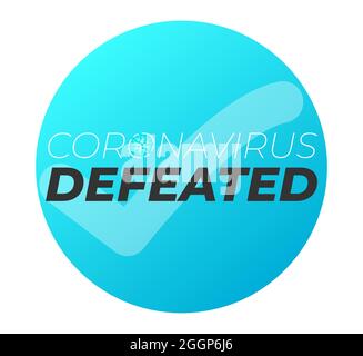 Aufkleber „Coronavirus Besiegte Illustration“ Stock Vektor