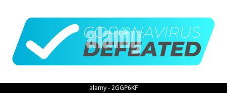 Aufkleber „Coronavirus Besiegte Illustration“ Stock Vektor