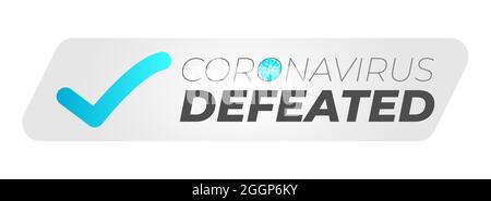 Aufkleber „Coronavirus Besiegte Illustration“ Stock Vektor