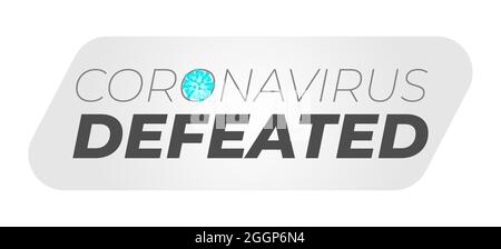 Aufkleber „Coronavirus Besiegte Illustration“ Stock Vektor
