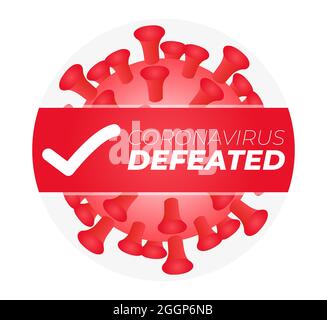 Aufkleber „Coronavirus Besiegte Illustration“ Stock Vektor