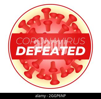 Aufkleber „Coronavirus Besiegte Illustration“ Stock Vektor