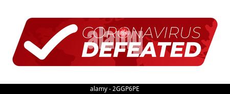 Aufkleber „Coronavirus Besiegte Illustration“ Stock Vektor