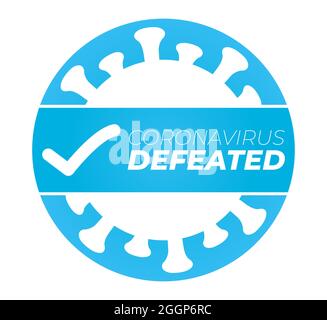 Aufkleber „Coronavirus Besiegte Illustration“ Stock Vektor