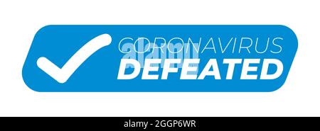 Aufkleber „Coronavirus Besiegte Illustration“ Stock Vektor