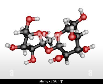 Sucrose-Zuckermolekül. Stockfoto