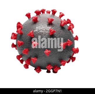 3D-Druck eines SARS-CoV-2‚Äîalso bekannt als 2019-nCoV, das Virus, das COVID-19‚Äîvirus Partikel verursacht. Stockfoto