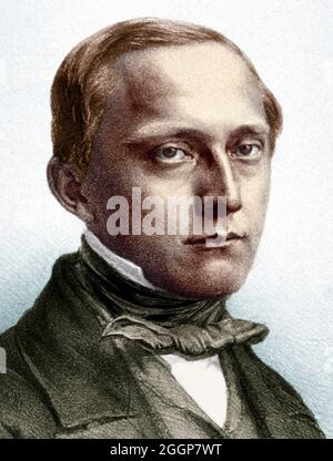 Koloriertes Porträt von Rudolph Carl Virchow (1821-1902), einem deutschen Pathologen und Verfechter der öffentlichen Gesundheit. Stockfoto