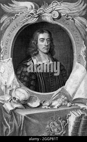 Thomas Willis (1621-1675) war ein englischer Arzt und Gründungsmitglied der Royal Society. Stockfoto