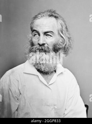 Walt Whitman (1819-1892) amerikanischer Dichter, Journalist und Essayist, bekannt für seine Gedichtsammlung Leaves of Grass (1855). Stockfoto