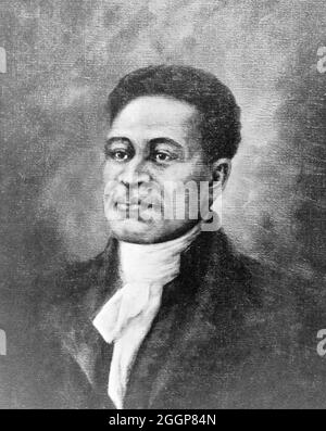 Crispus Attucks (1723 - 5. März 1770) war möglicherweise ein amerikanischer Sklave oder freeman, Handelsseemann und Hafenarbeiter von Wampanoag und afrikanischer Abstammung. Stockfoto