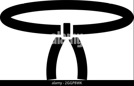 Gürtel Oriental Combat Sport Bund Kleidung der Kämpfer Karate Judo Symbol schwarz Farbe Vektor Illustration flach Stil einfaches Bild Stock Vektor