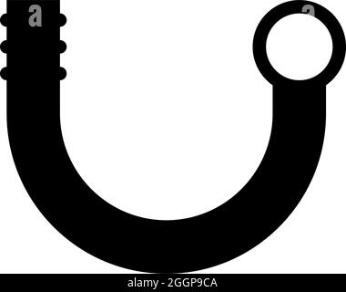 Branch Pipe Symbol schwarz Farbe Vektor Illustration flach Stil einfaches Bild Stock Vektor