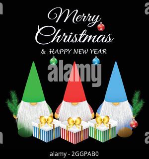 Frohe Weihnachten Gnome. Stock Vektor