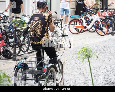 MAILAND, ITALIEN - 08. Aug 2021: Eine saubere Mobilität in Chinatown in Mailand Italien 2021. August Stockfoto