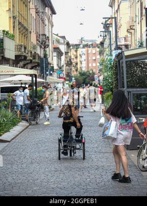 MAILAND, ITALIEN - 08. Aug 2021: Eine saubere Mobilität in Chinatown in Mailand Italien 2021. August Stockfoto