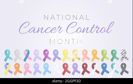 Hintergrunddarstellung Des National Cancer Control Month Stock Vektor