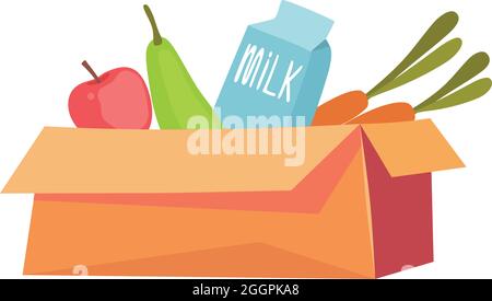 Lebensmittelpapierbeutel Symbol Cartoon-Vektor. Lebensmittelgeschäft Supermarkt kaufen Stock Vektor