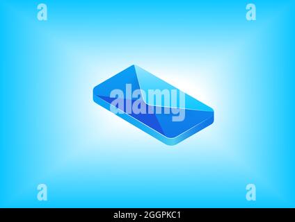 Isometrisches 3d-Vektorsymbol für E-Mail. Abbildung des E-Mail-Konzepts. Stock Vektor