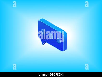 Chat-Symbol für isometrischen 3d-Vektor. Mobile-Chat-Konzept-Illustration. Stock Vektor