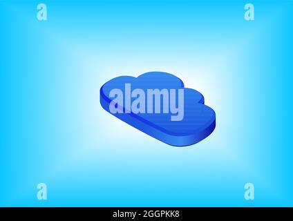 Wolkenisometrisches 3d-Vektorsymbol. Abbildung des Cloud-Computing-Konzepts. Stock Vektor