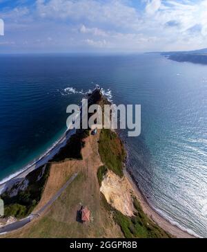 Die Regalina Feld im rat von Valdes zu sehen Drons, Asturien, Spanien. Stockfoto