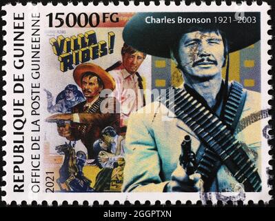 Charles Bronson auf Briefmarke von Guinea Stockfoto