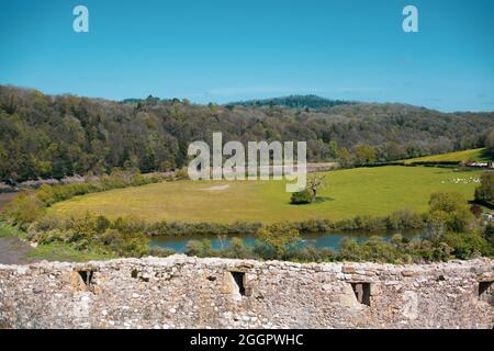 Chepstow Castle, Wales, April 2021. Stockfoto