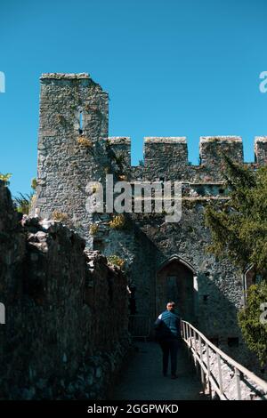 Chepstow Castle, Wales, April 2021. Stockfoto