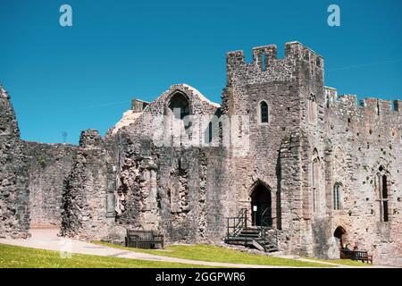 Chepstow Castle, Wales, April 2021. Stockfoto