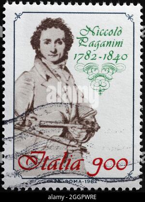 Niccolò Paganini Porträt auf Briefmarke Stockfoto