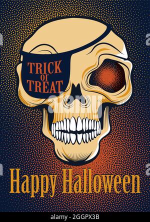 Trick or Treat Schädel Stock Vektor
