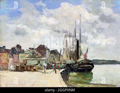 Eugène Boudin (1824-1898) 'Honfleur: The Port', Öl auf Karton, 1858/62 Stockfoto