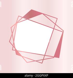 Rosa Polygonal Dreieck Hintergrund Rand Rahmen Design Stock Vektor
