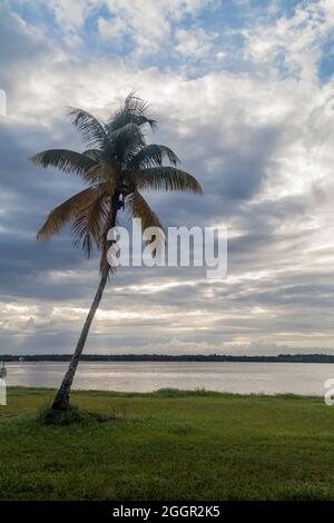 St. Laurent du Maroni, Französisch-Guayana. Maroni (Marowijne) Fluss zwischen Suriname und Französisch-Guayana. Stockfoto