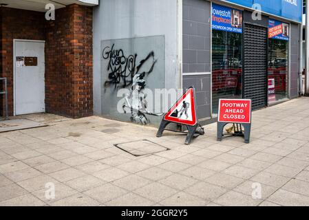 Banksy's Street Art in Lowestoft Suffolk August 2021 Stockfoto